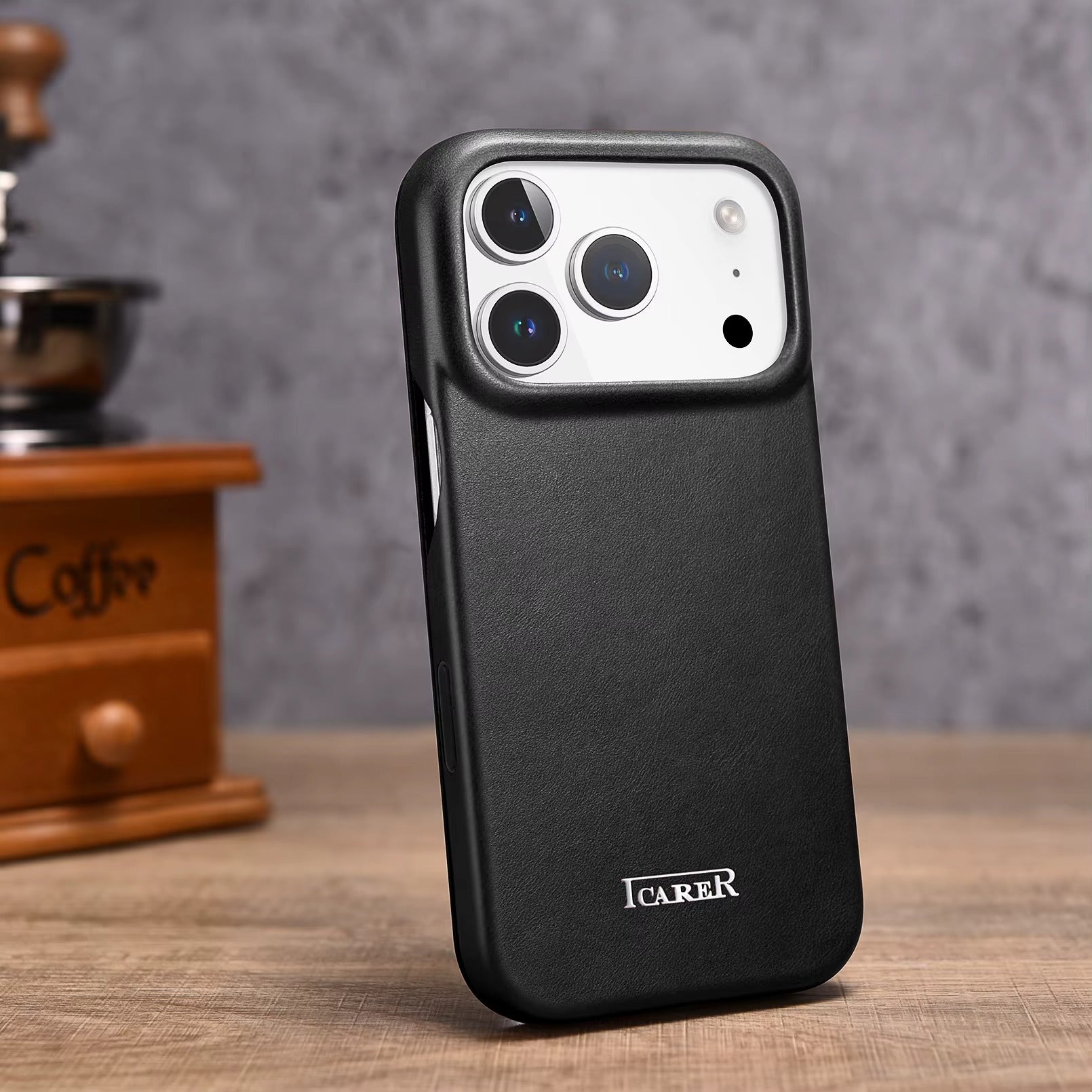 Luxury iPhone Case — Slim Genuine Leather Magnetic Folio Cover with Wireless-Charging Support, Shockproof Protection and Non-Slip Dustproof Design