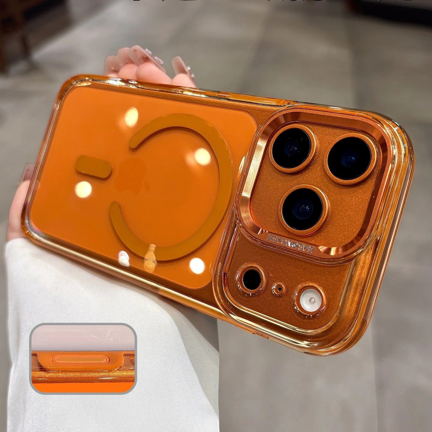 Luxury iPhone Case — Transparent Hard Acrylic MagSafe Cover with Shockproof TPU Edges, Anti-Fingerprint Anti-Scratch Dustproof Lightweight Design