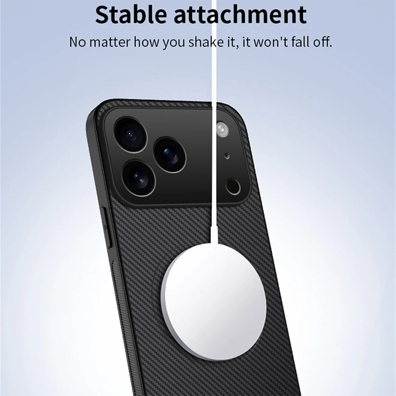 Luxury iPhone Case — Ultra-Thin Carbon Fiber, Magnetic, Shockproof, Military-Grade Protective Cover Fiber, Magnetic, Shockproof, Military-Grade Protective Cover