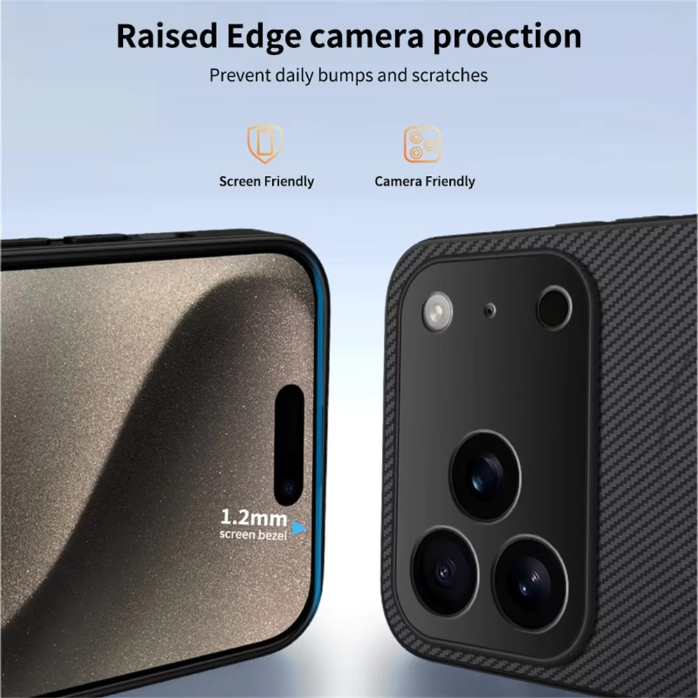 Luxury iPhone Case — Ultra-Thin Carbon Fiber, Magnetic, Shockproof, Military-Grade Protective Cover Fiber, Magnetic, Shockproof, Military-Grade Protective Cover