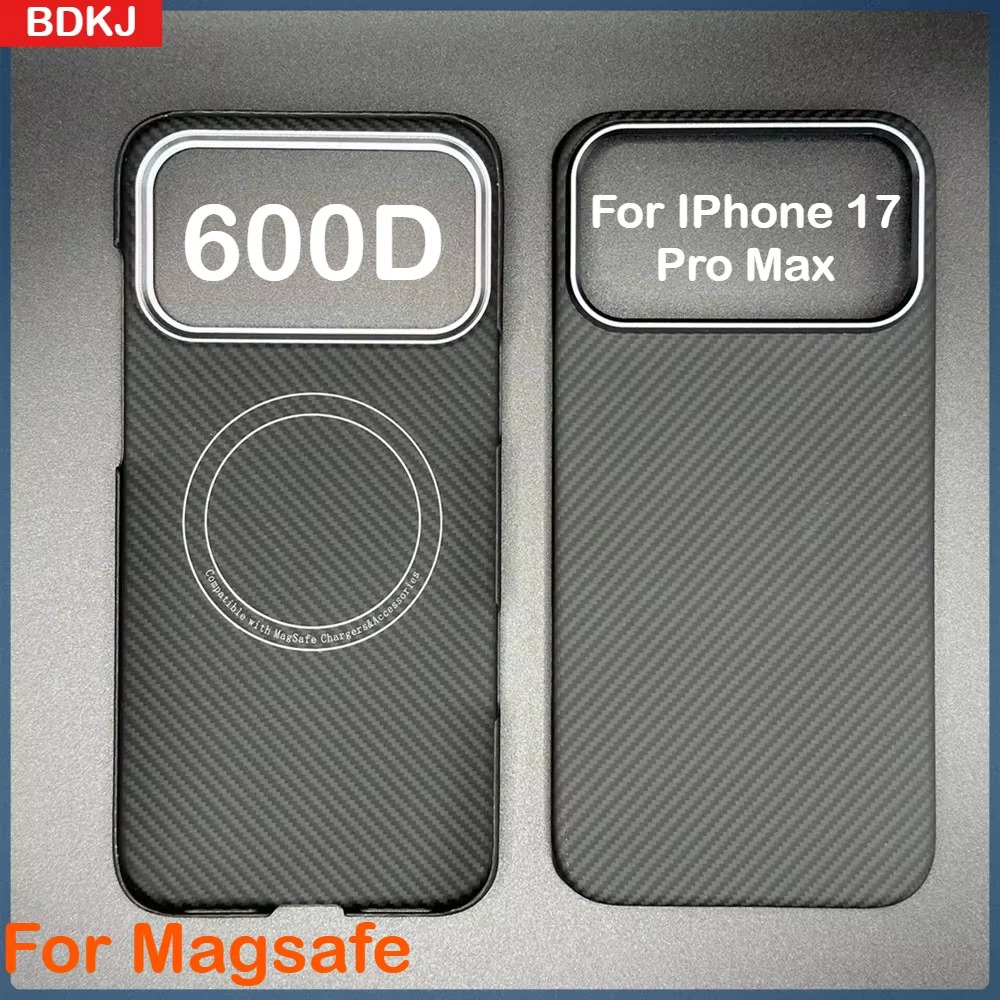 Luxury iPhone Case — Ultra-Thin Real Carbon Fiber MagSafe Cover with Aramid Kevlar Armor Protection, Matte Anti-Fingerprint Non-Slip Full-Coverage Design