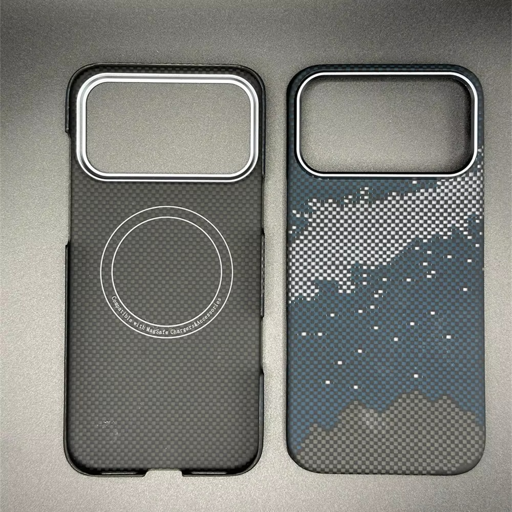 Luxury iPhone Case — Ultra-Thin Real Carbon Fiber MagSafe Cover with Aramid Kevlar Armor Protection, Matte Anti-Fingerprint Non-Slip Full-Coverage Design