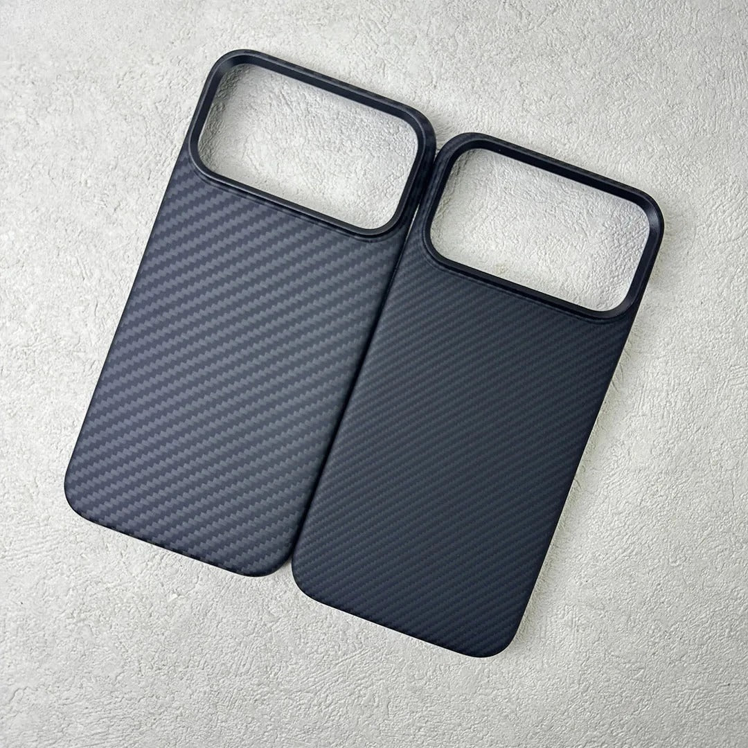 Luxury iPhone Case — Ultra-Thin Real Kevlar Aramid Carbon Fiber MagSafe Cover with 1500D/600D Lightweight Protection and Scratch-Resistant Design