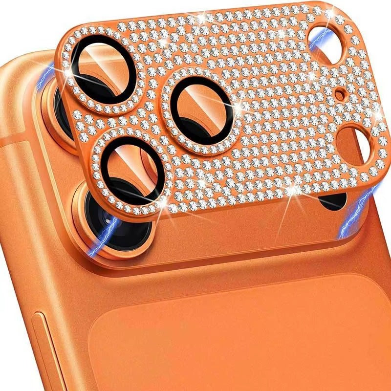 Luxury iPhone Diamond Camera Lens Protector, Metal Glass Lens Cover with Full Coverage, Scratch Resistance & Decorative Protection