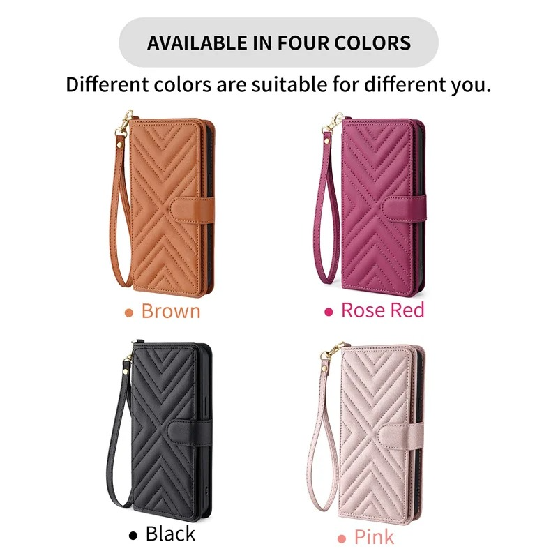 Luxury iPhone Case — Leather Flip Wallet Cover with Card Holder, Shockproof Protective Design and Stylish Full-Body Functionality