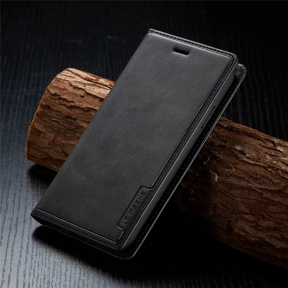 Luxury iPhone Case — PU Leather Flip Cover with Card & SIM Slots, Slim Folio Design, Magnetic Closure, Lightweight Stylish Full-Body Protection