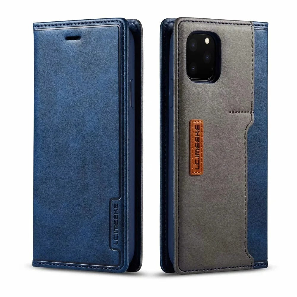 Luxury iPhone Case — PU Leather Flip Cover with Card & SIM Slots, Slim Folio Design, Magnetic Closure, Lightweight Stylish Full-Body Protection