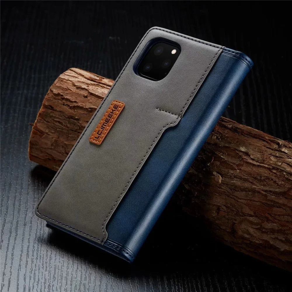 Luxury iPhone Case — PU Leather Flip Cover with Card & SIM Slots, Slim Folio Design, Magnetic Closure, Lightweight Stylish Full-Body Protection