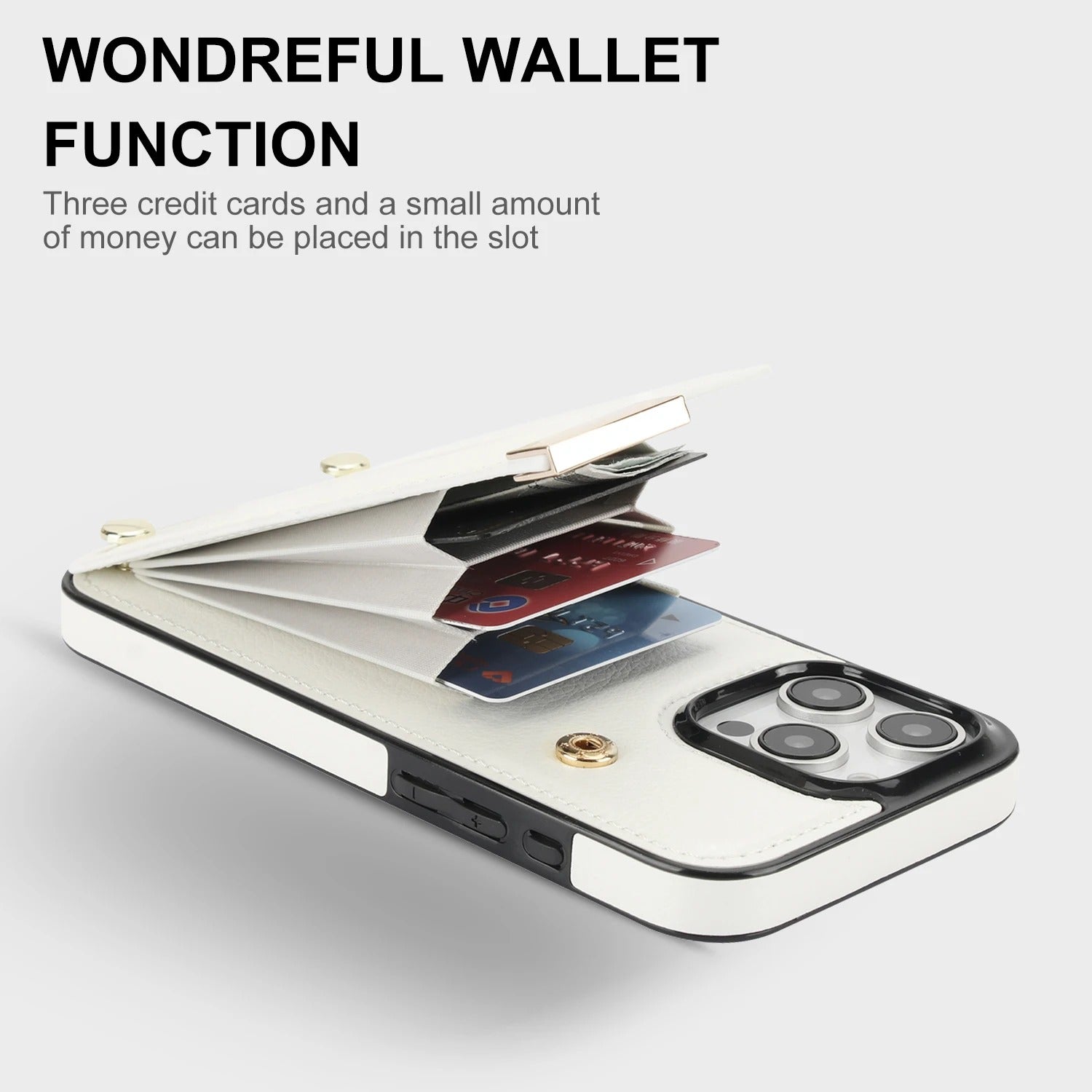 Luxury iPhone Case — Leather Wallet Cover with Card Holders, Kickstand Function, Full-Body Shockproof Protection in a Stylish Functional Design