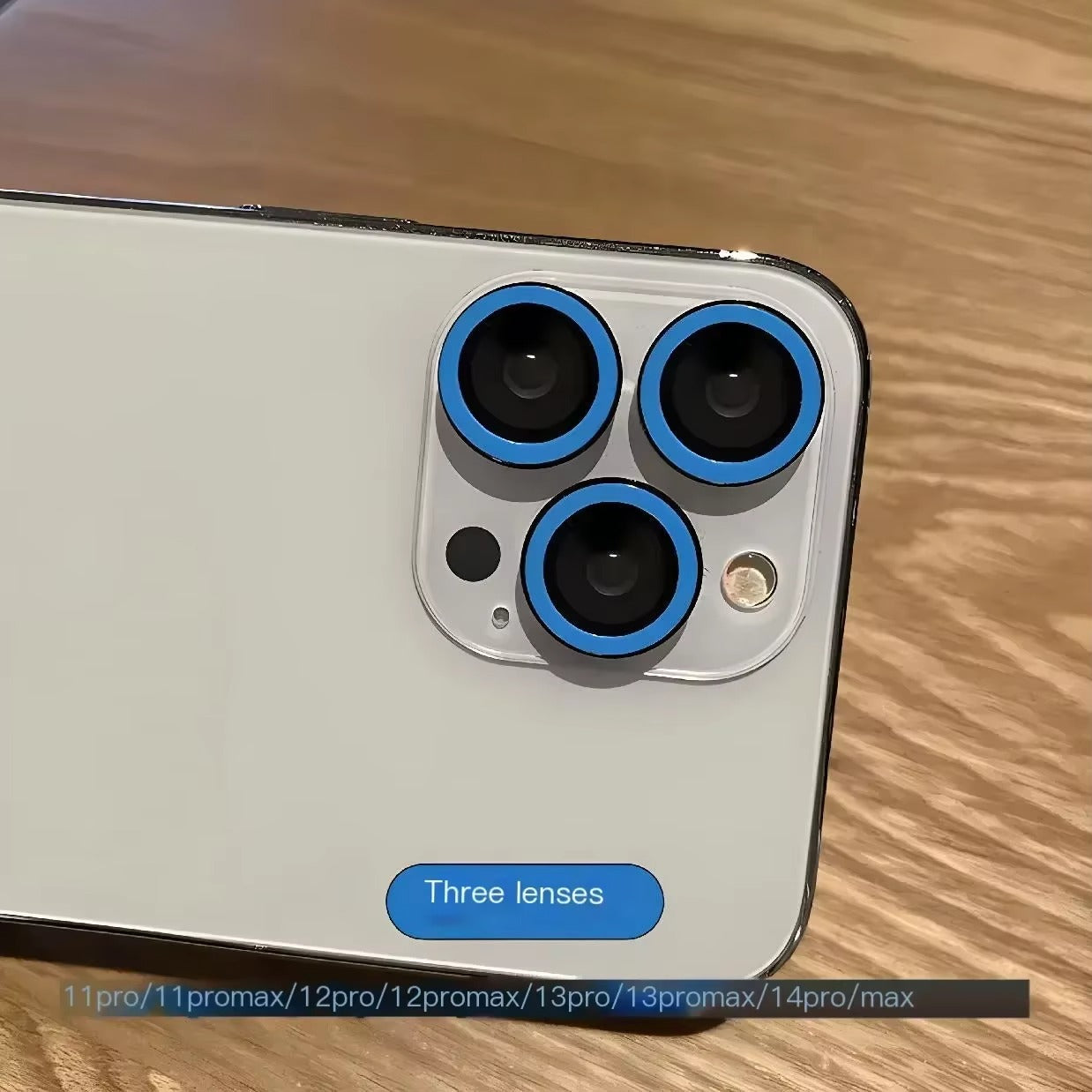 Luxury iPhone Luminous Ceramic Camera Lens Protector, Glowing Lens Ring Glass Cap with Full Coverage, Scratch Resistance & Decorative Protection
