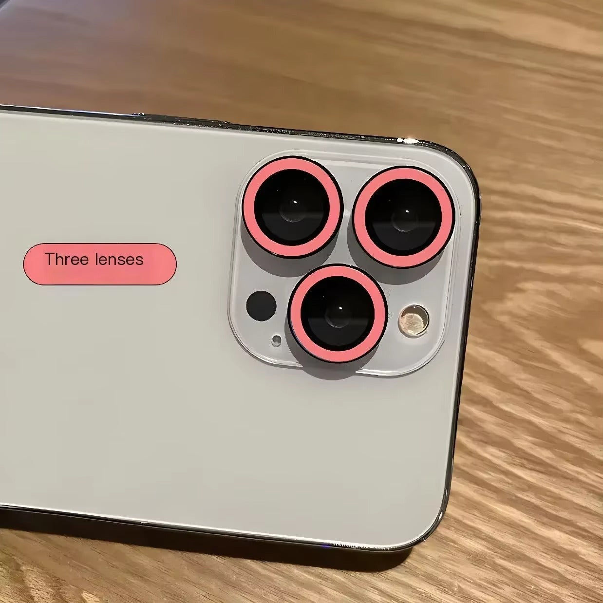 Luxury iPhone Luminous Ceramic Camera Lens Protector, Glowing Lens Ring Glass Cap with Full Coverage, Scratch Resistance & Decorative Protection