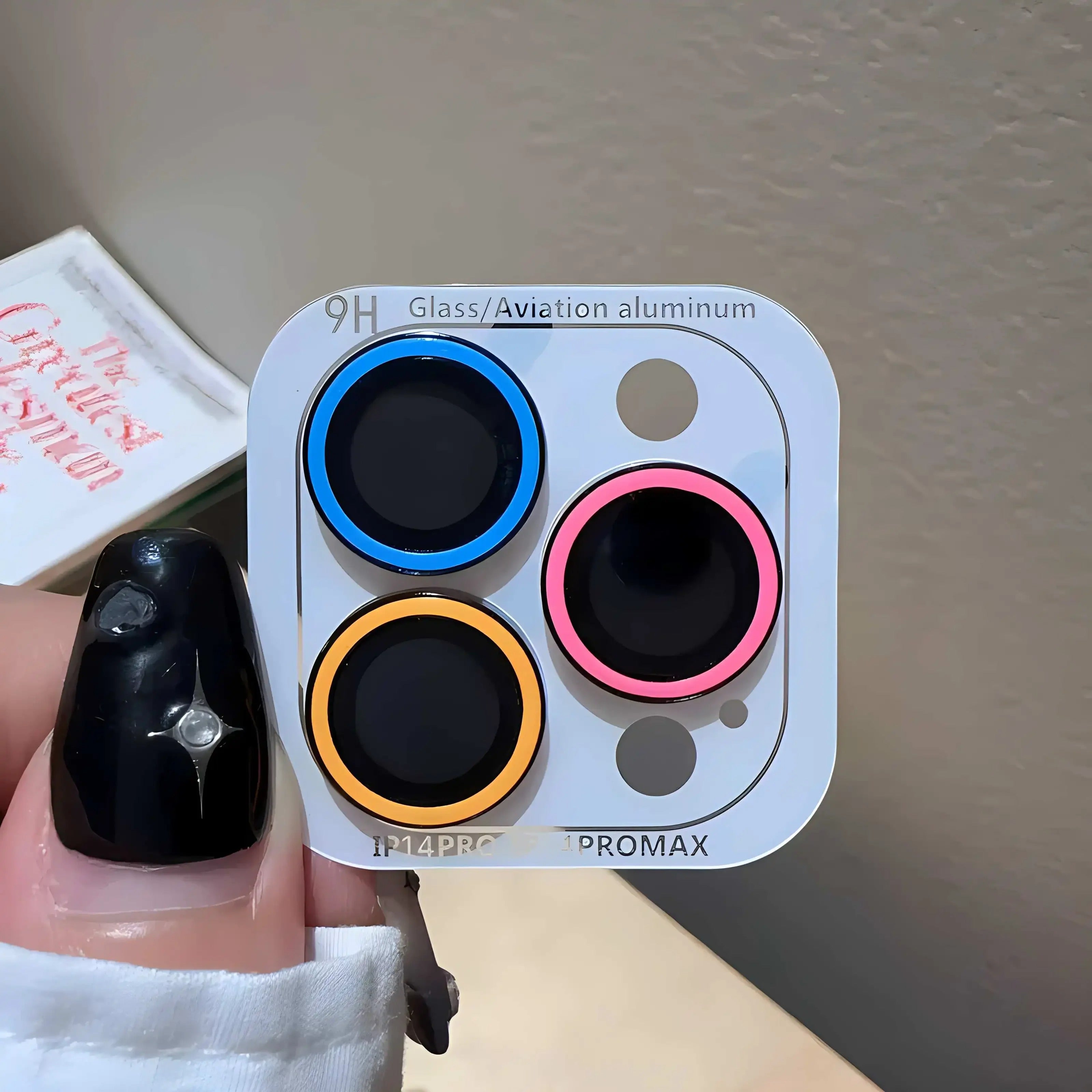 Luxury iPhone Luminous Ceramic Camera Lens Protector, Glowing Lens Ring Glass Cap with Full Coverage, Scratch Resistance & Decorative Protection