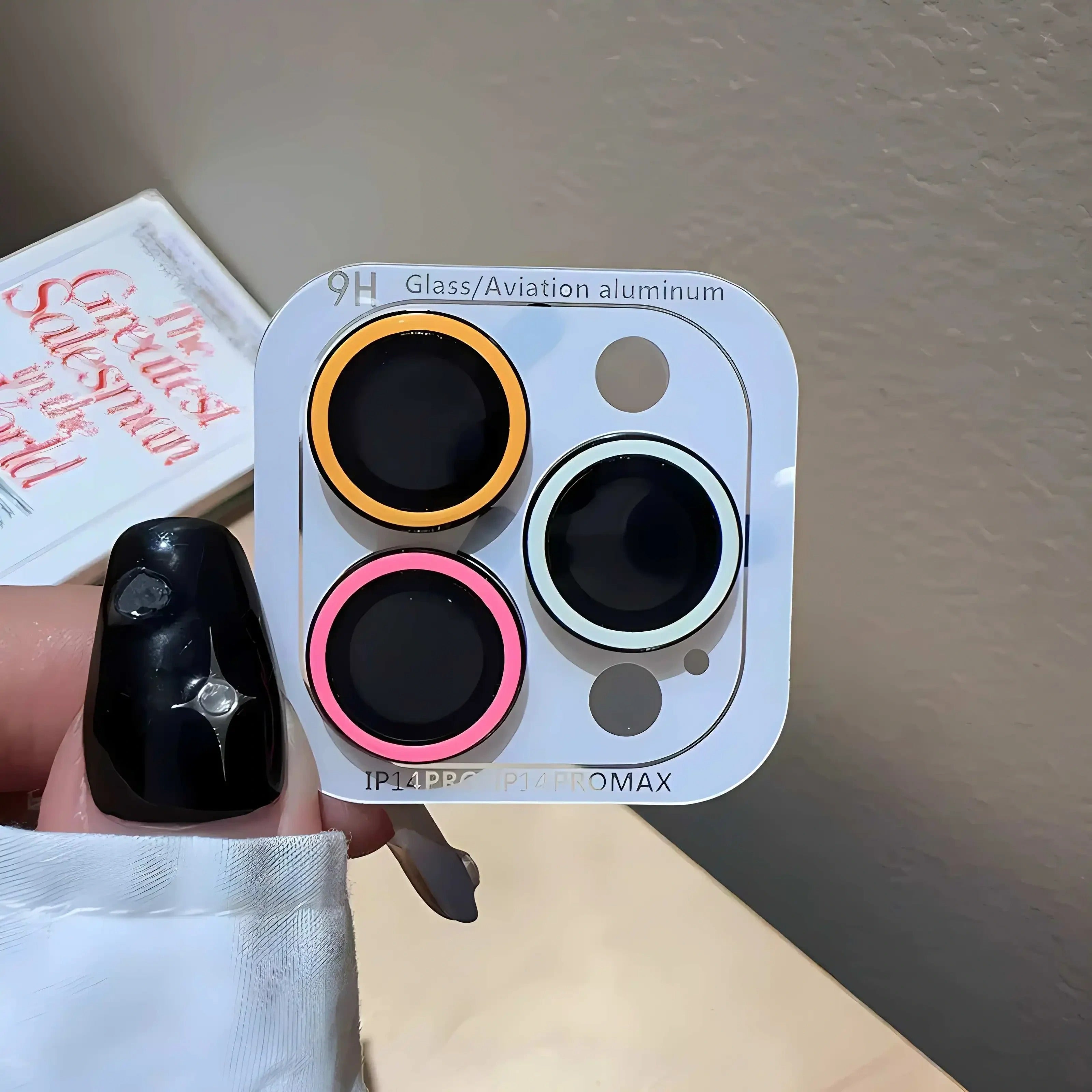 Luxury iPhone Luminous Ceramic Camera Lens Protector, Glowing Lens Ring Glass Cap with Full Coverage, Scratch Resistance & Decorative Protection