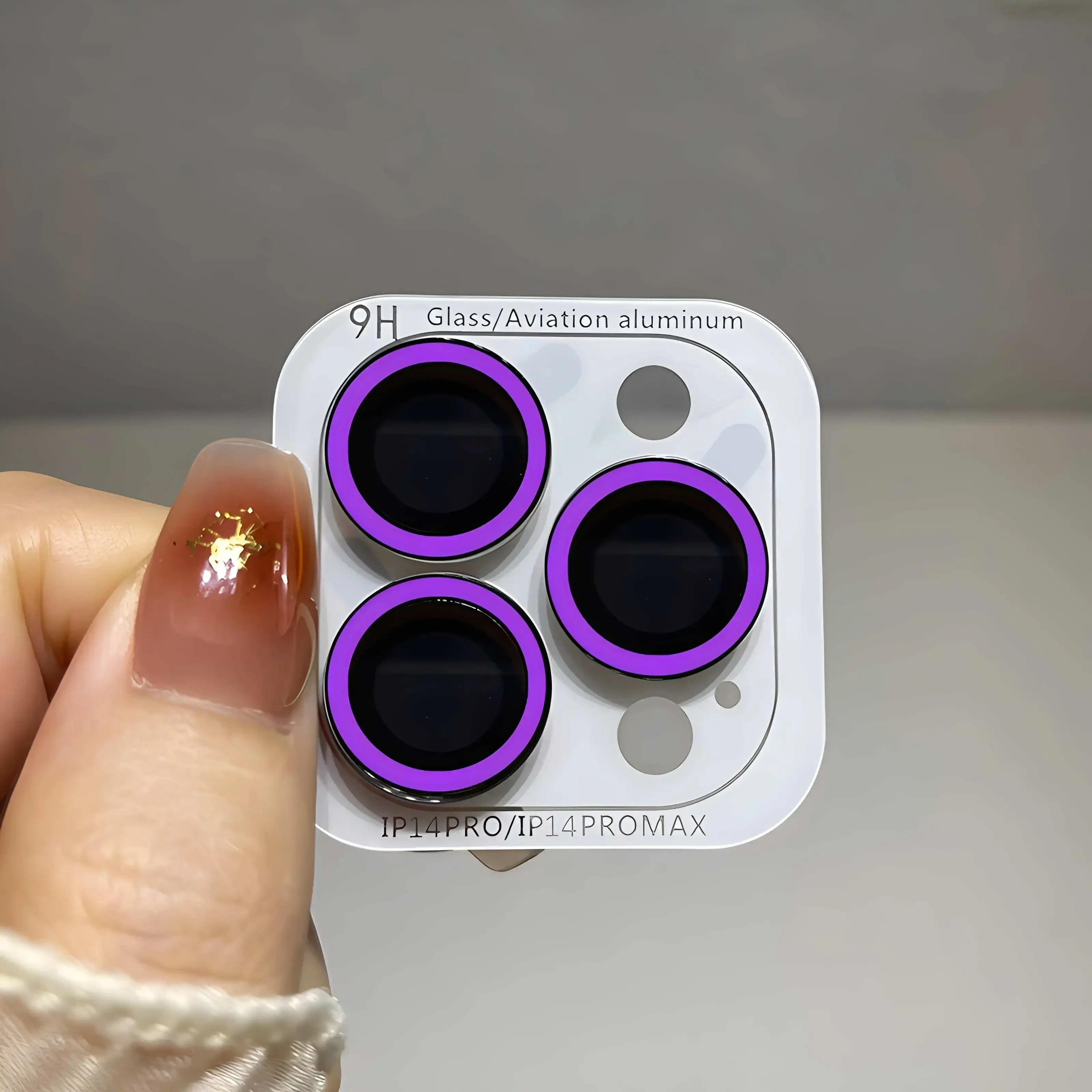 Luxury iPhone Luminous Ceramic Camera Lens Protector, Glowing Lens Ring Glass Cap with Full Coverage, Scratch Resistance & Decorative Protection