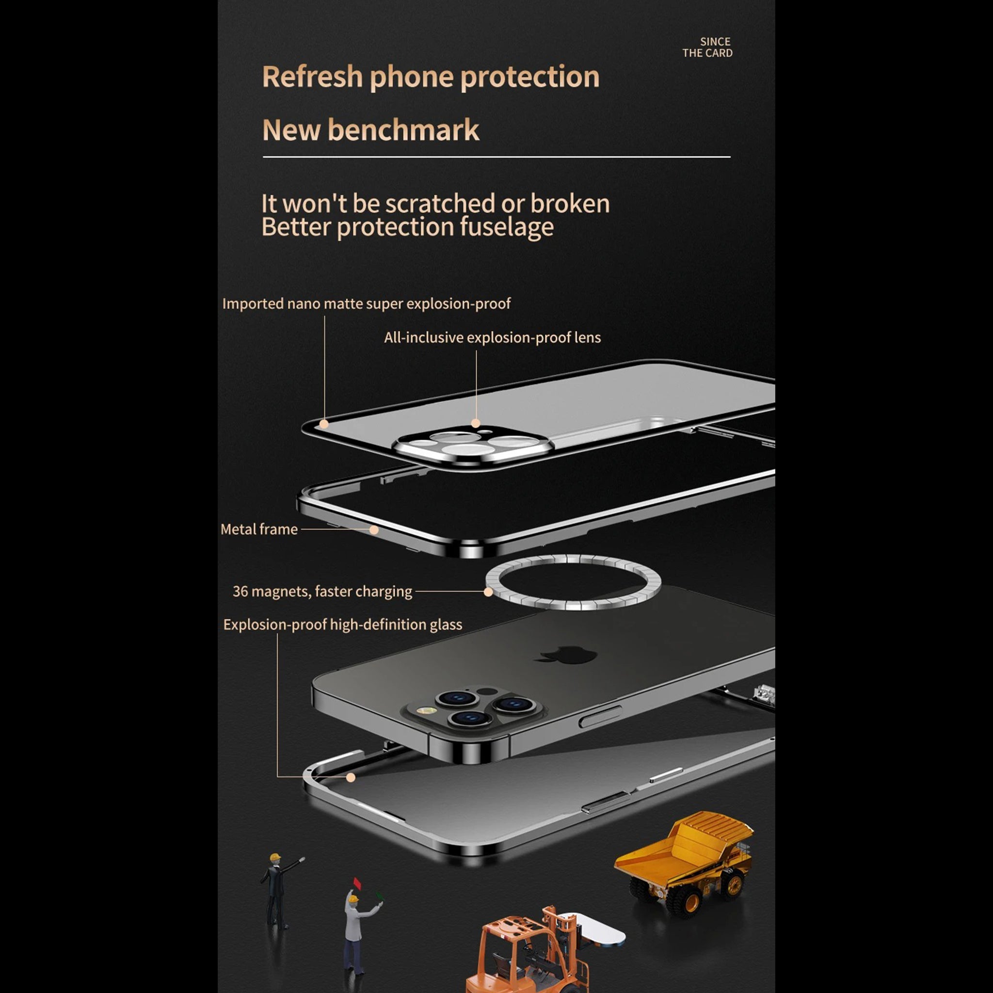 Luxury iPhone Case — MagSafe Double-Sided Glass Cover with 360° HD Transparent Full-Body Protection, Magnetic Metal Alloy Frame and Shockproof Anti-Fingerprint Design