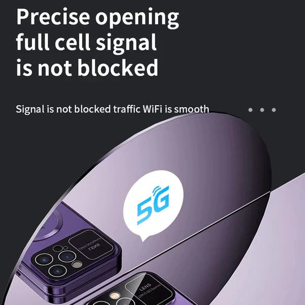 Luxury iPhone Case — Magnetic Metal Cover with Large Window Lens Protection, Aluminum Frame, Tempered Glass Screen Shield and Shockproof Slim Scratch-Resistant Design