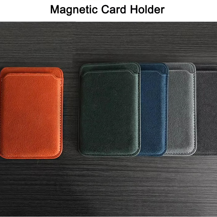 Luxury iPhone Magnetic Microfiber Wallet Case, MagSafe-Compatible Card Holder with Soft-Touch Fabric Finish & Slim Profile