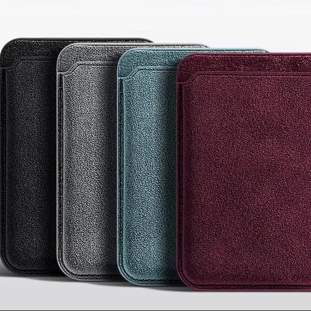 Luxury iPhone Magnetic Microfiber Wallet Case, MagSafe-Compatible Card Holder with Soft-Touch Fabric Finish & Slim Profile