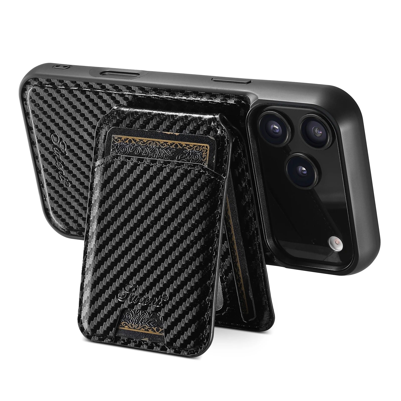 Luxury iPhone Case — Magnetic Faux Leather Wallet Cover with Card Holder Bag, Stand Function, MagSafe Wireless Charging Compatibility and Slim Shockproof Design