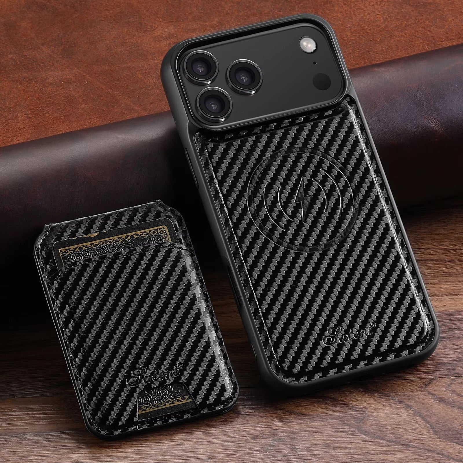 Luxury iPhone Case — Magnetic Faux Leather Wallet Cover with Card Holder Bag, Stand Function, MagSafe Wireless Charging Compatibility and Slim Shockproof Design