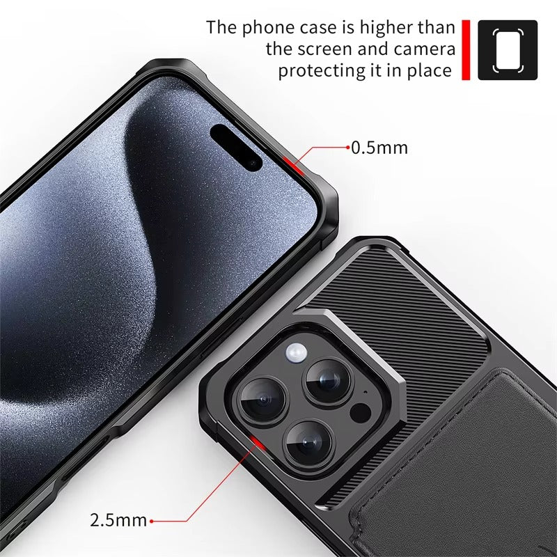 Luxury iPhone Case — Magnetic Leather Wallet Cover with Card Slot Holder, Flip Stand Design, Shockproof Anti-Drop Protection and Slim Dustproof Anti-Fingerprint Finish