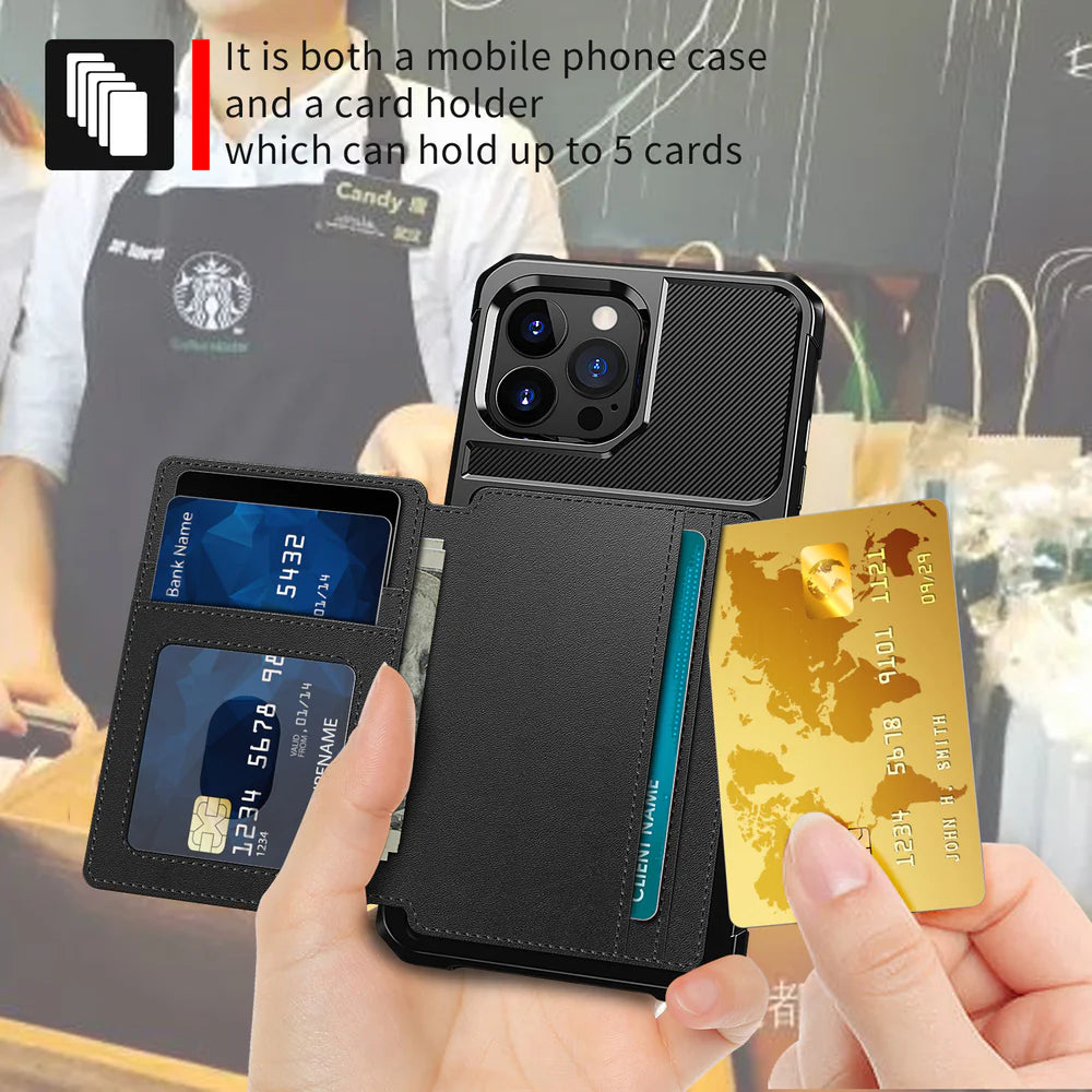 Luxury iPhone Case — Magnetic Leather Wallet Cover with Card Slot Holder, Flip Stand Design, Shockproof Anti-Drop Protection and Slim Dustproof Anti-Fingerprint Finish