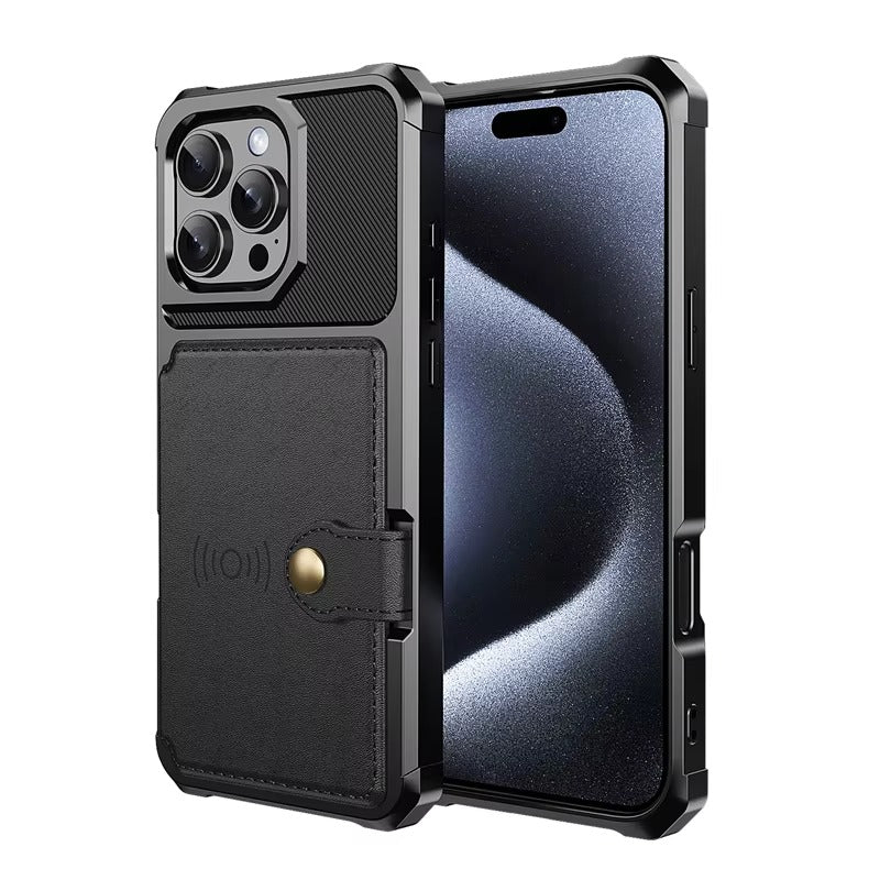 Luxury iPhone Case — Magnetic Leather Wallet Cover with Card Slot Holder, Flip Stand Design, Shockproof Anti-Drop Protection and Slim Dustproof Anti-Fingerprint Finish