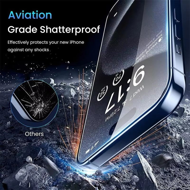 Luxury iPhone Matte Ceramic Privacy Screen Protector – Anti-Spy Protective Film with Anti-Fingerprint Surface, Scratch Resistance & Shatter-Reducing Display Coverage