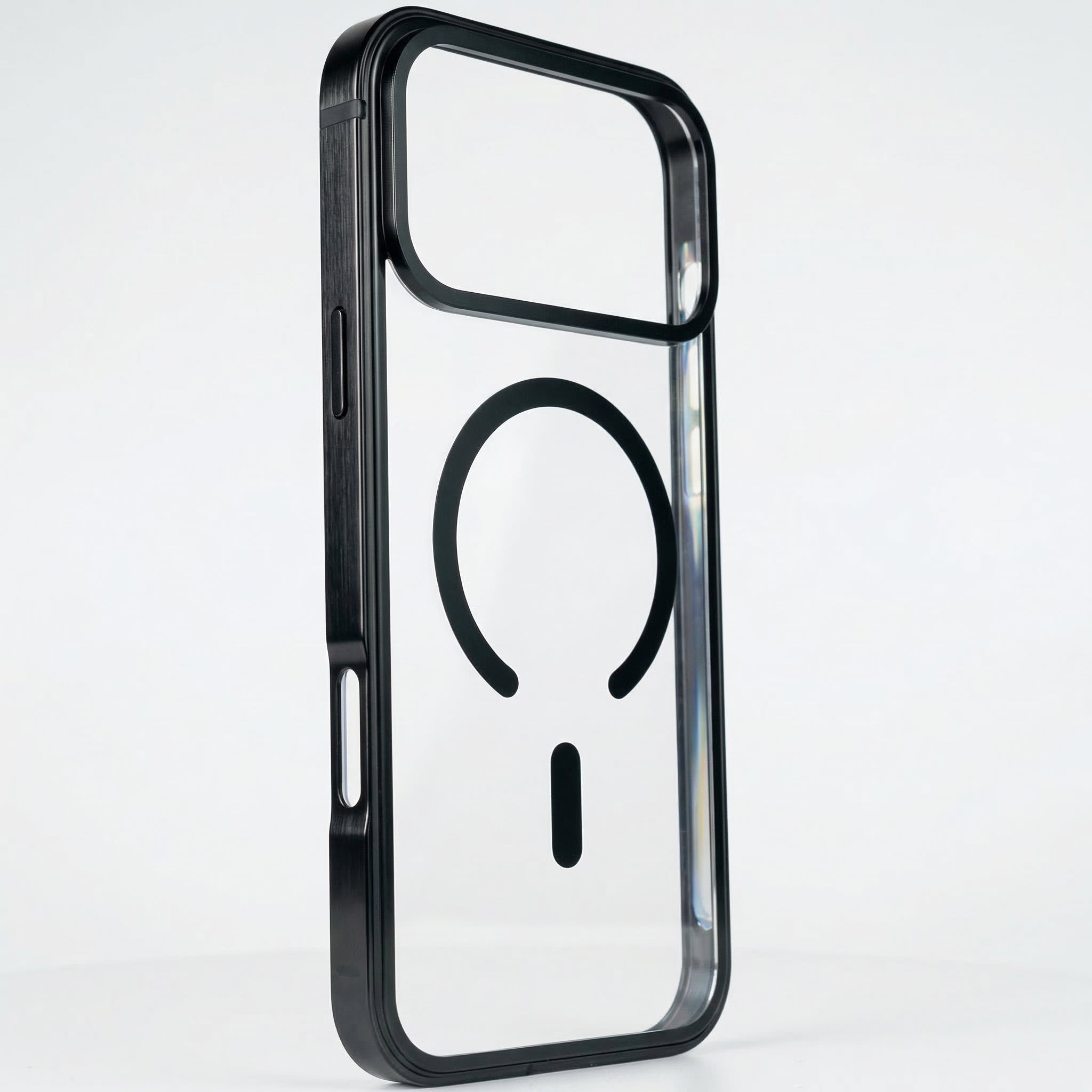 Metal Frame Case – Transparent Back Design Compatible with iPhone 17 Pro Max