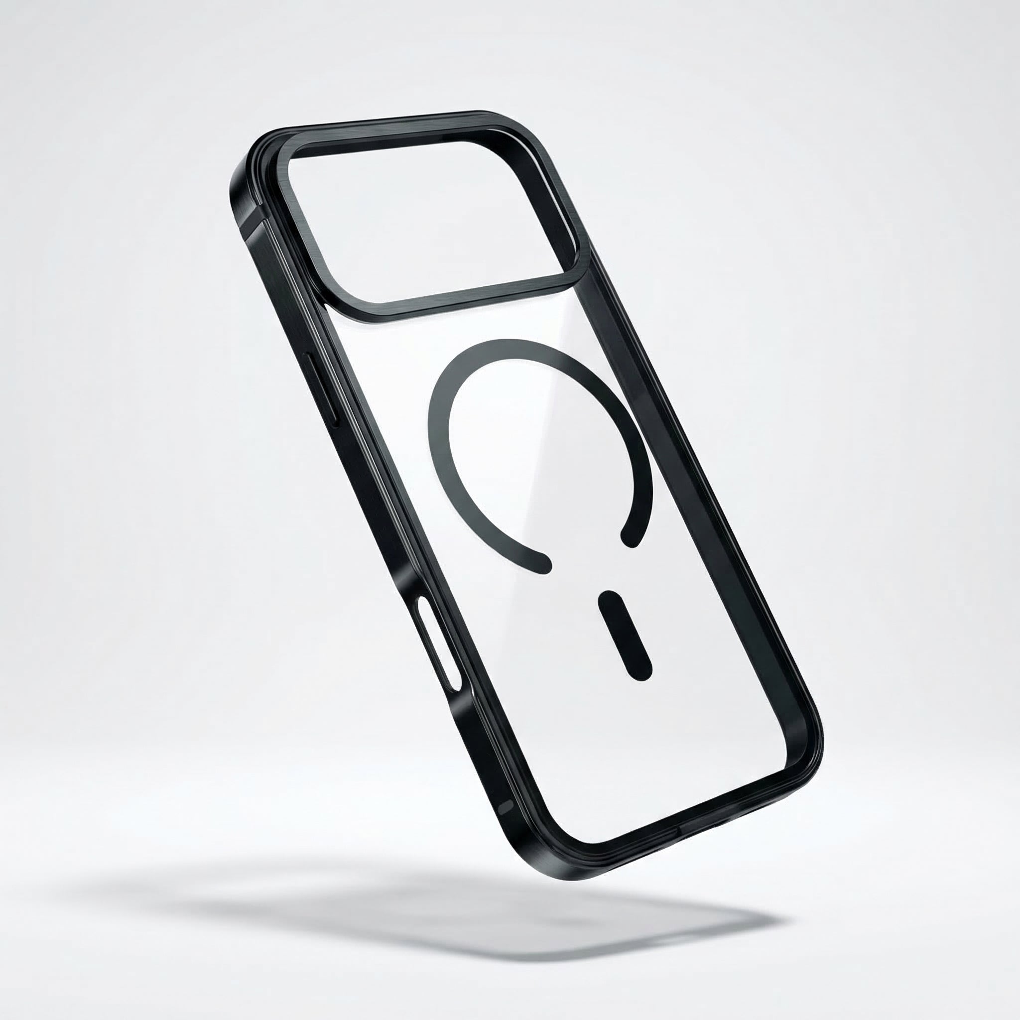 Metal Frame Case – Transparent Back Design Compatible with iPhone 17 Pro Max