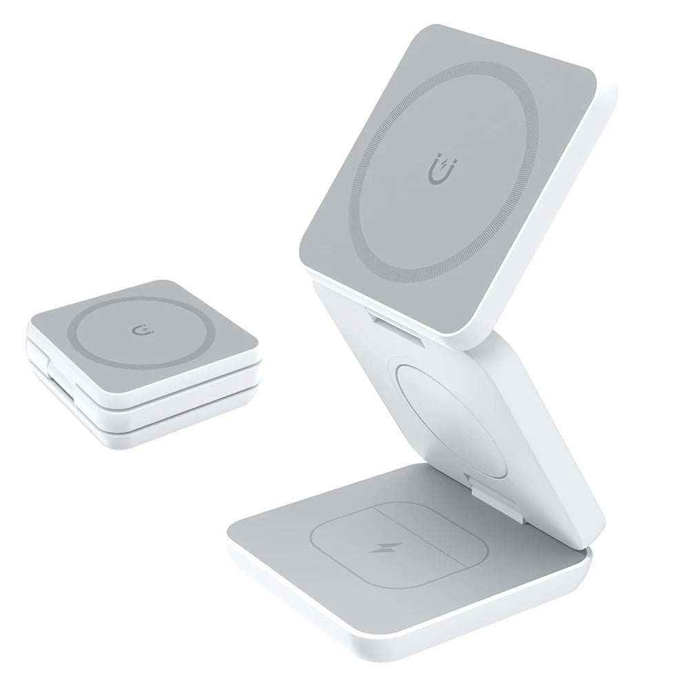 Minimalist iPhone 3-in-1 Foldable Magnetic Wireless Charging Station, 15W Fast-Charge Stand for Phone, Watch & Earbuds with Compact Travel Design Research 3-in-1 magnetic wireless chargers Spend a few minutes for better results