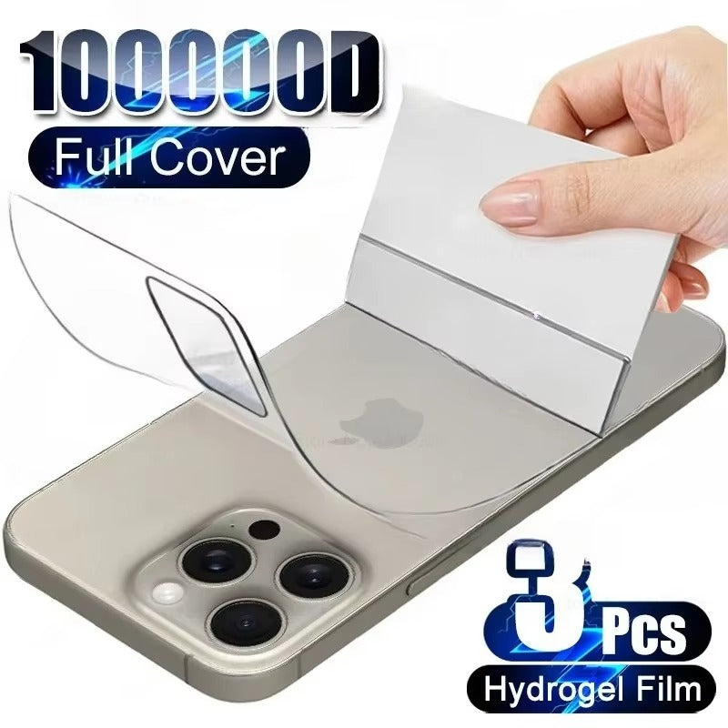 Minimalist iPhone Back Hydrogel Film Protector – Soft Clear Protective Layer with Scratch Resistance, Impact Absorption & Smooth Finish for Rear Surface Protection
