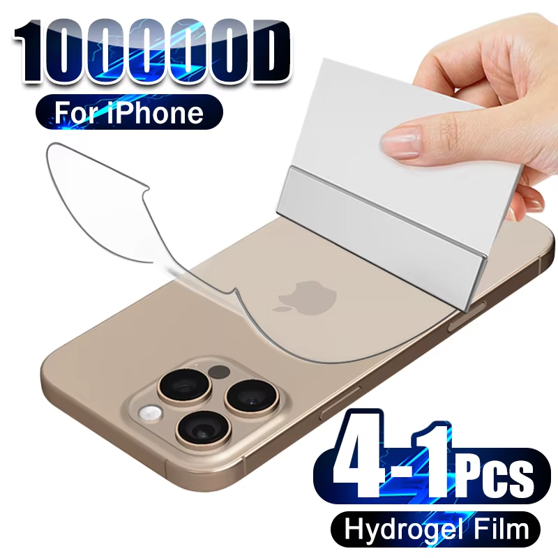 Minimalist iPhone Back Hydrogel Film Protector – Soft Clear Protective Layer with Scratch Resistance, Impact Absorption & Smooth Finish for Rear Surface Protection