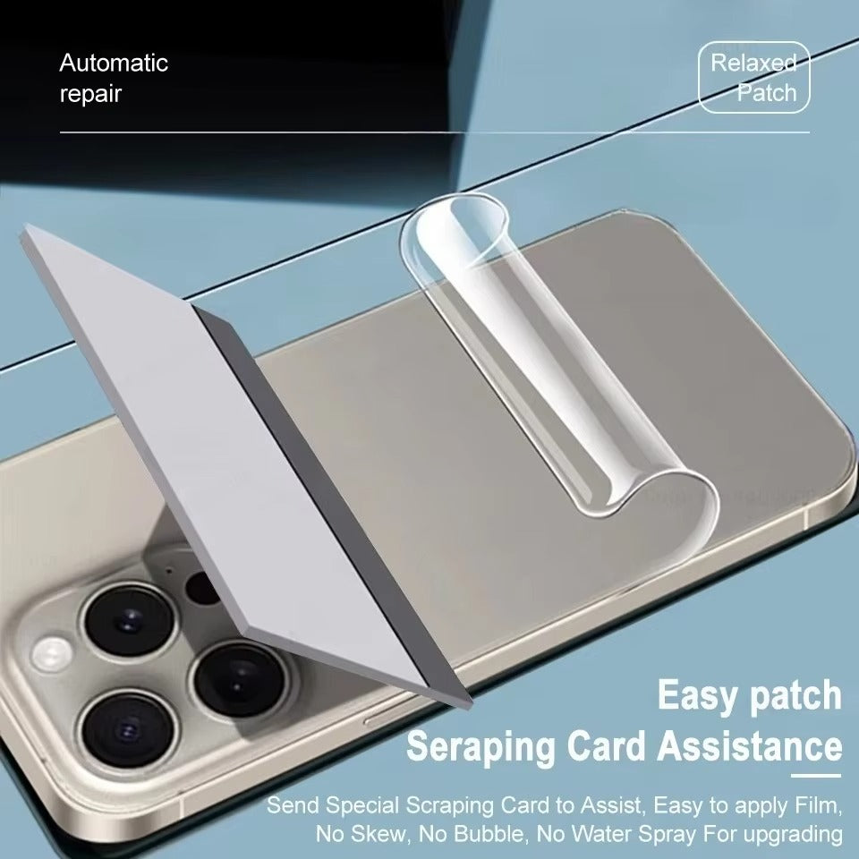 Minimalist iPhone Back Hydrogel Film Protector – Soft Clear Protective Layer with Scratch Resistance, Impact Absorption & Smooth Finish for Rear Surface Protection