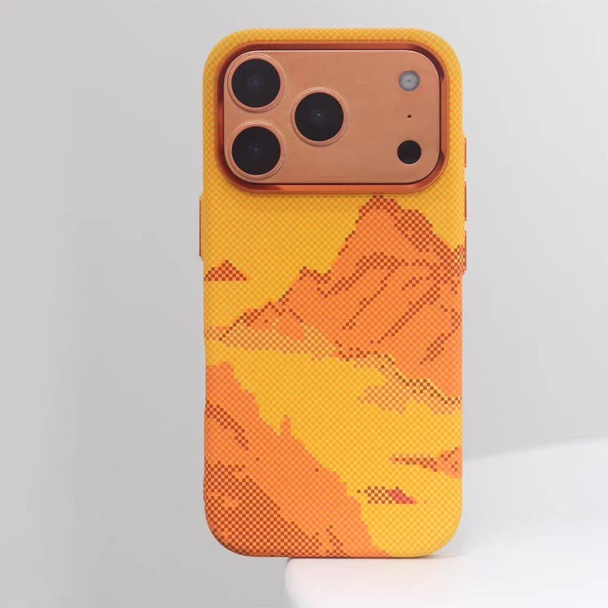 Minimalist iPhone Case — High-End Kevlar Carbon-Fiber Magnetic Cover with Slim Shockproof Design and MagSafe Wireless-Charging Compatibility