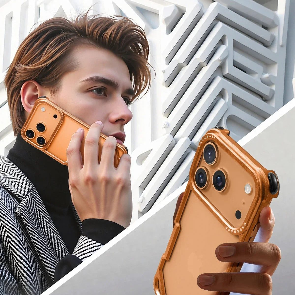 Minimalist iPhone Case — Ultra-Thin Aluminum Alloy Cover with Shockproof Protection and Wireless-Charging Support