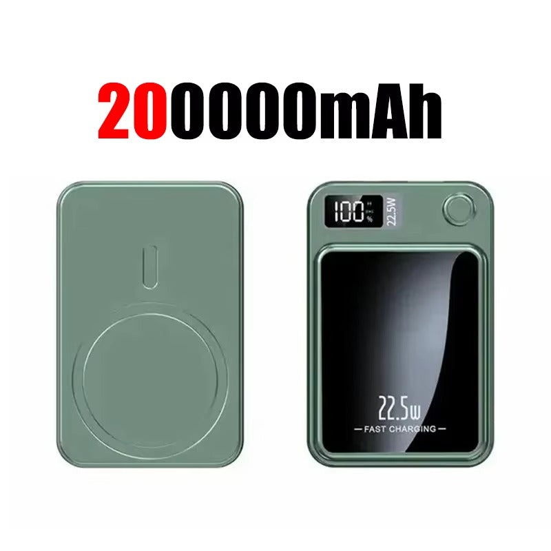 Premium 200000mAh Power Bank Magnetic Wireless Fast Charging 22.5W, Large Capacity Portable External Battery for iPhone Samsung Xiaomi