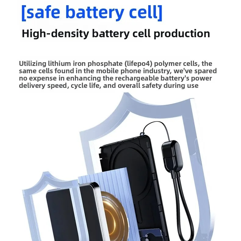 Premium 3-in-1 Magnetic Wireless Power Bank with Metal Stand, Fast Charging, Digital Display, Built-In Cables, Ultra-Thin Portable Battery Pack