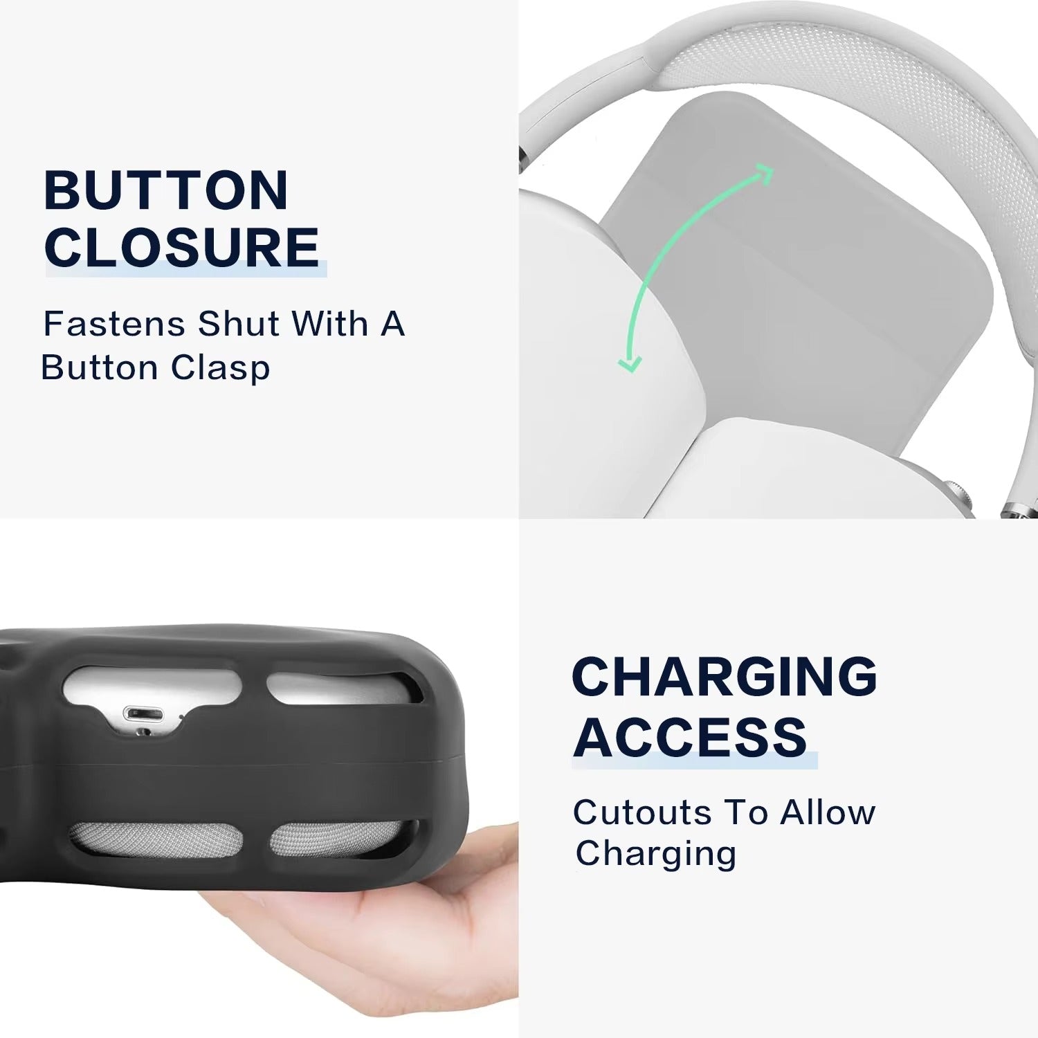 Premium AirPods Max High-Quality Leather Headphone Case, Scratch-Resistant Protective Cover with Smart Sleep Mode