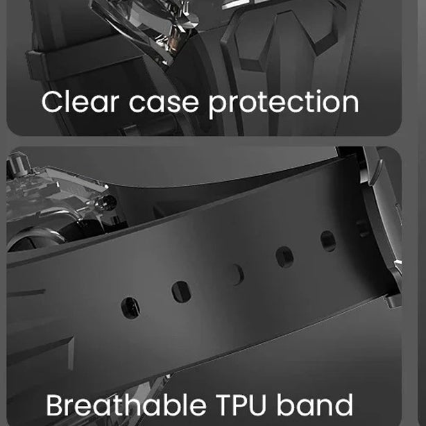 Premium Apple Watch Clear Strap & Protective Case Mod Kit with Transparent Upgrade Design