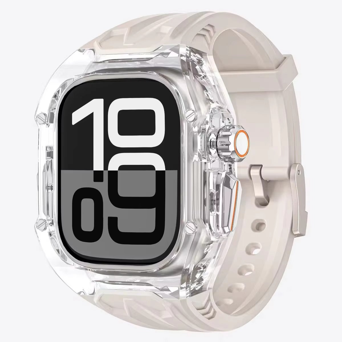Premium Apple Watch Clear Strap & Protective Case Mod Kit with Transparent Upgrade Design