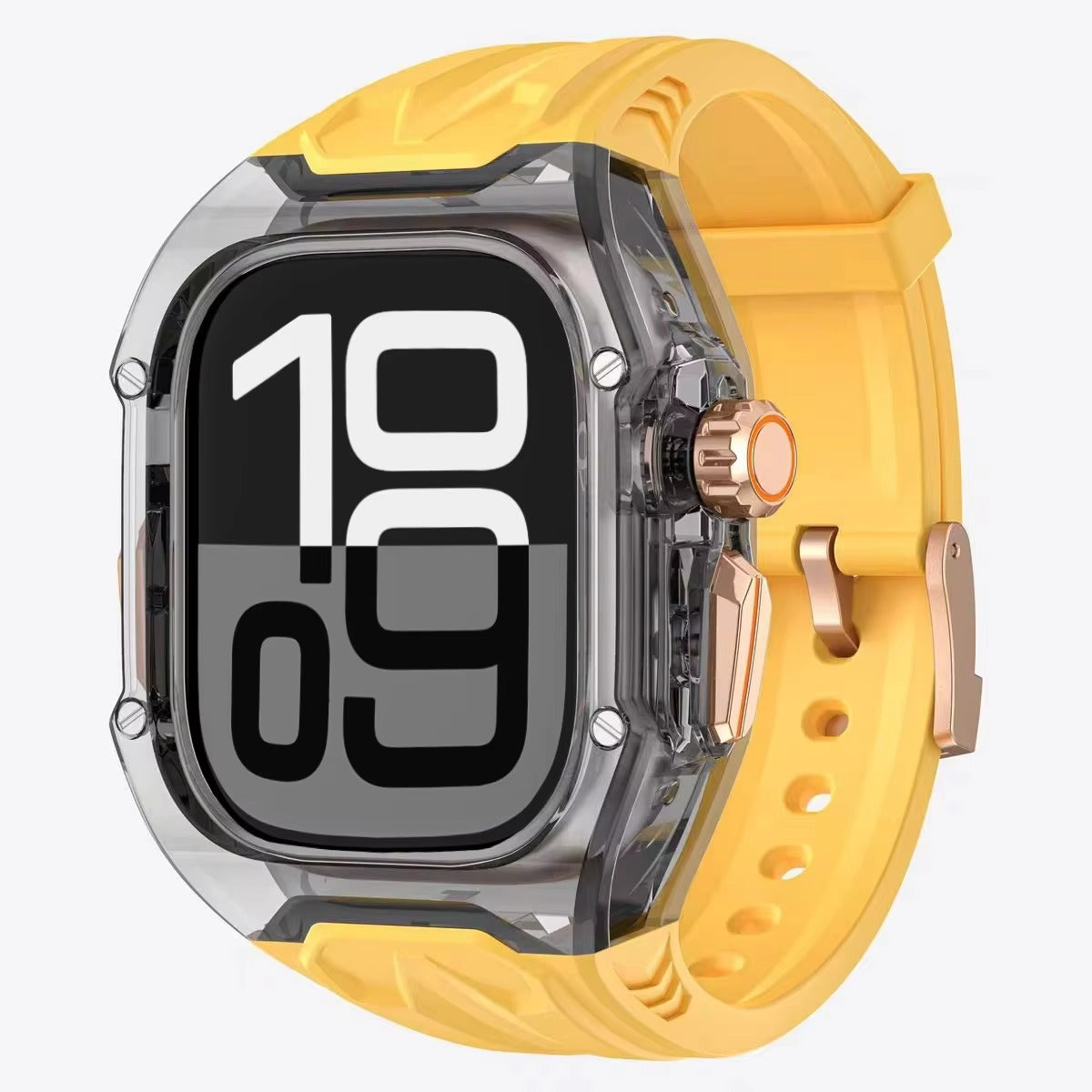 Premium Apple Watch Clear Strap & Protective Case Mod Kit with Transparent Upgrade Design