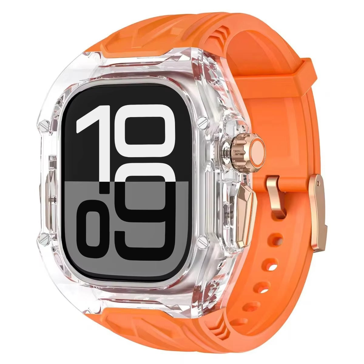 Premium Apple Watch Clear Strap & Protective Case Mod Kit with Transparent Upgrade Design