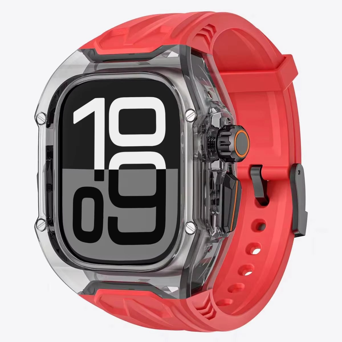 Premium Apple Watch Clear Strap & Protective Case Mod Kit with Transparent Upgrade Design