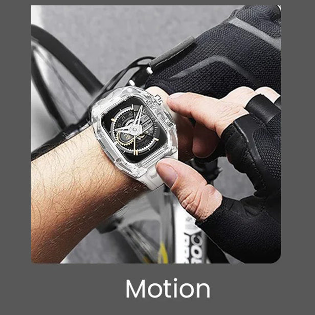 Premium Apple Watch Clear Strap & Protective Case Mod Kit with Transparent Upgrade Design