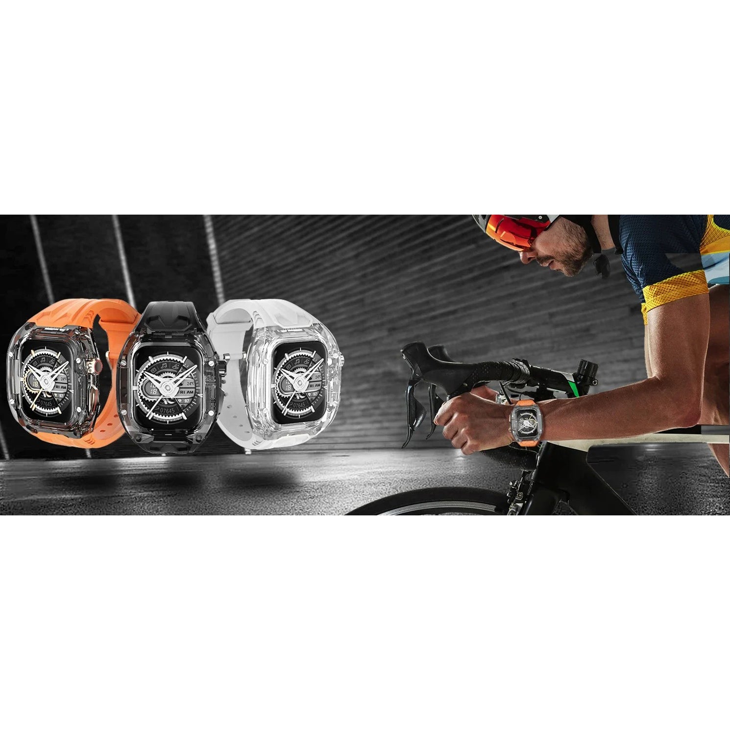 Premium Apple Watch Clear Strap & Protective Case Mod Kit with Transparent Upgrade Design