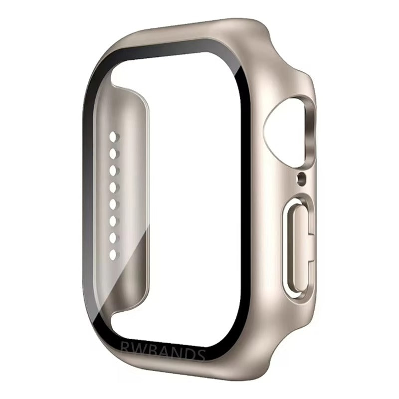 Premium Apple Watch Glass Case & Screen Protector Cover, Full Protection Housing for Series Watches 38mm–45mm