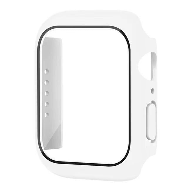 Premium Apple Watch Glass Case & Screen Protector Cover, Full Protection Housing for Series Watches 38mm–45mm