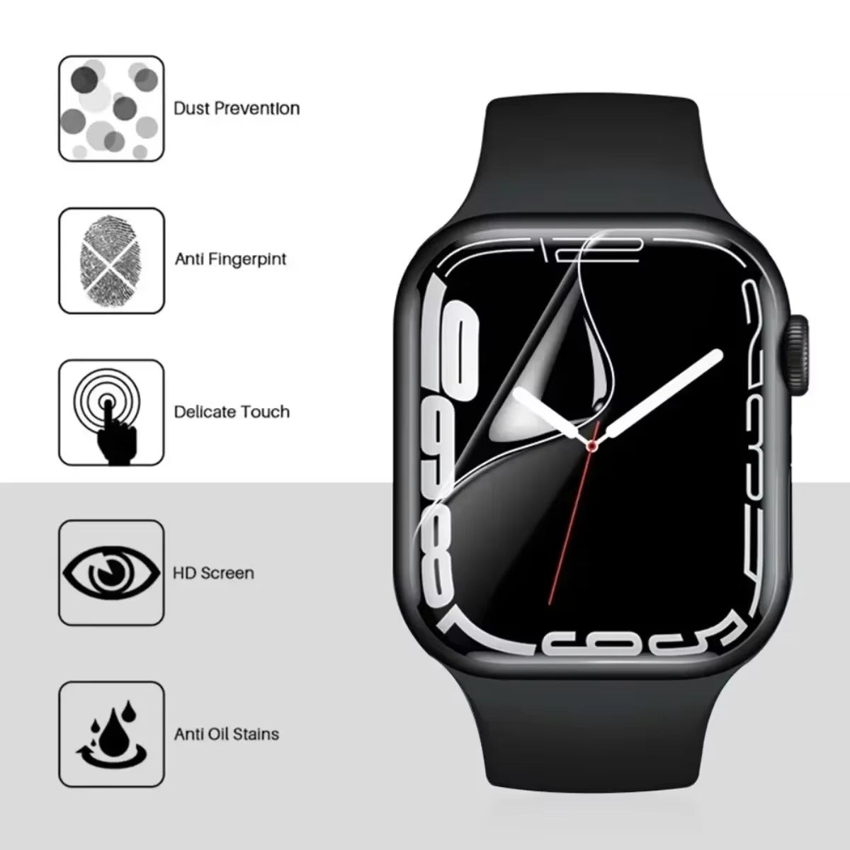Premium Apple Watch Hydrogel Screen Protector, High-Definition Flexible Film with Scratch Protection for Ultra & Series Watches