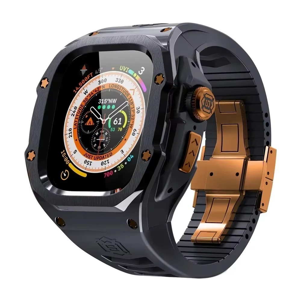 Premium Apple Watch Mod Kit with Stainless Steel Case & Sport Band, Upgrade Protection Set for Ultra & Series Models